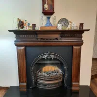 شومینه دیواری گازی چدنی لوکس در حد نو