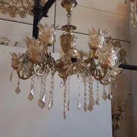 لوستر ۱۰شاخه ۱۵شعله واژگون سنگین پرکار برنز سوگلی|لوستر و چراغ آویز|زنجان, |دیوار