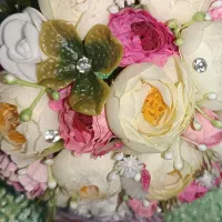 دسته گل عروس نو و تمیز|گل مصنوعی|برازجان, |دیوار