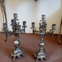 آینه و شمعدان برنز|بوفه، ویترین، کنسول|اسلام‌شهر, شهرک سعیدیه|دیوار