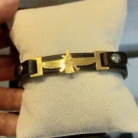 دستبند چرمی زیبا با آبکاری ثابت