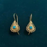 گوشواره طلا فیروزه ای