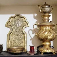 سماور عتیقه  برنجی تمام کار دست