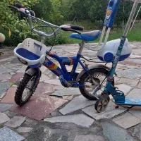 فروش یک عدد دوچرخه برای خردسالان به همراه اسکوتر|دوچرخه، اسکیت، اسکوتر|قائم‌شهر, |دیوار