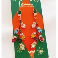 گوشواره آویز بلند نگینی چند رنگ|بدلیجات|کرمان, |دیوار