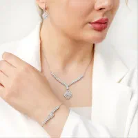 نیم ست نقره روکش طلا عیار 925 آب طلا عینا طلا10761|بدلیجات|تبریز, |دیوار