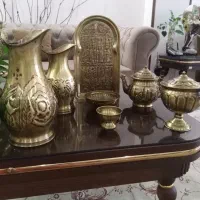 سماور زغالی برنجی آنتیک 3 لیتری قلم زنی شیرخورشید|سماور، چای‌ساز، قهوه‌ساز|تهران, تهرانپارس غربی|دیوار