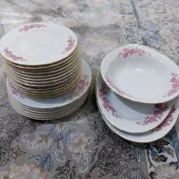 چینی گل سرخ و گل طوسی برند toos