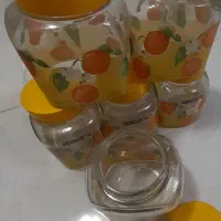 ۶عدد بانکه شیشه ای حبوبات  ومواد غذایی   ومغریجات|ظروف نگهدارنده، پلاستیکی، یک‌بارمصرف|تهران, فلاح|دیوار