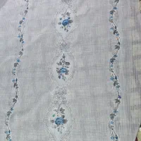 پرده طرح گل آبی