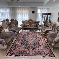 ست مبل و ناهارخوری ورق طلا استیل در حد نو