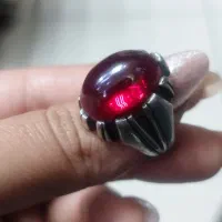 انگشتر مردانه نقره نگین یاقوت