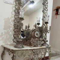 آیینه و شمعدان برنجی|بوفه، ویترین، کنسول|تهران, سجاد|دیوار