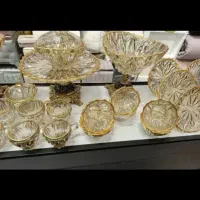 سرویس پذیرایی ۲۵پارچه لب طلایی رنگ ثابت  زیبا