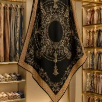 روسری کرپ سرخور بسیار زیبا