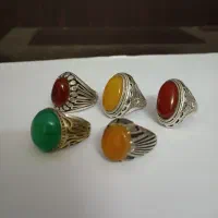 انگشتر کهنه قدیمی مردانه باسنگ عقیق طبیعی