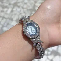 ساعت نقره فول نگین