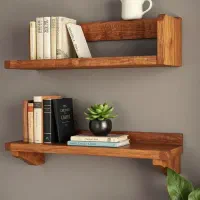 انواع شلف و دیوارکوب چوبی|کتابخانه، شلف، قفسههای دیواری|ری, شهرک نظامی|دیوار