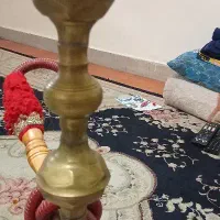 قلیان بلند برنجی قدیمی یه دست شمش سنگین|کلکسیون اشیاء عتیقه|ری, صفاییه (چشمه علی)|دیوار