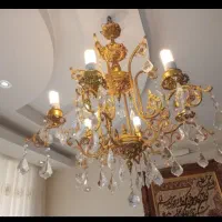 ۲عدد لوستر برنجی آب طلا|لوستر و چراغ آویز|تهران, آهنگ|دیوار