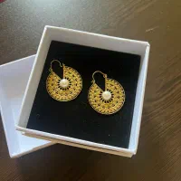 گوشواره از جنس برنج با مروارید