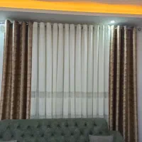 فروش یک عدد پرده با لوازم کامل درحد نو|پرده، رانر، رومیزی|نکا, |دیوار