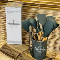 سرویس کفگیر ملاقه ۱۲ پارچه سیلیکونی کیچن ست