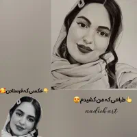 طراحی چهره سیاه قلم|تابلو، نقاشی، عکس|اصفهان, خواجو|دیوار