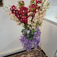 گلدان شیشه ای (چام  شیشه ای)|گل مصنوعی|ملارد, |دیوار