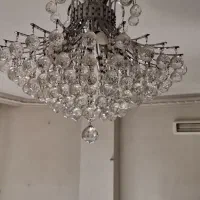 لوستر آویزکریستالی سالنی به همره لوستر سقفی