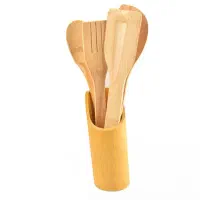 سرویس کفگیر و ملاقه همراه با استند بامبو