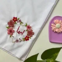 گلدوزی روی مقنعه بادست،خاص وزیبا