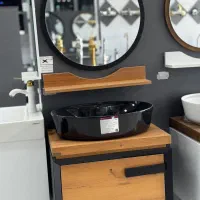 فول ست روشویی کابینی pvc با سنگ و آیینه باکس