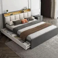 تولیدی تخت خواب چوب و پارچه اقساطی