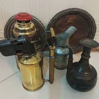 پارچ مسی اتو زغالی ابریق قلمزنی  نفتی زنبوری