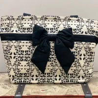 کیف پارچه ای سفیدمشکی تایلندی نو