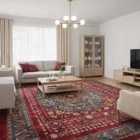 فرش ۱۲۰۰ شانه شاد نقش مشهد لاکی مدرن آکرلیک