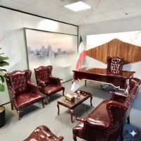 زرشکی مبلمان نیمست اداری SHIK مدیریت کریستال میز