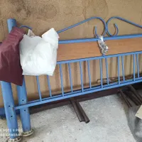 تخت خواب دو نفره فلزی با جاکفشی|تخت و سرویس خواب|اندیکا, |دیوار