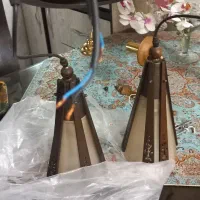 لوستر آویز اشپزخانه سقفی دارای ۲ آویز.کاملا سالم