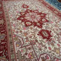 فرش دستباف قالیچه ۳ متری طرح هریس کرم بافت تبریز