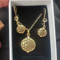 نیم ست نقره آبکاری طلا(با فاکتور خرید)