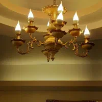 دوعدد لوستر برنز اصل باابکاری طلا