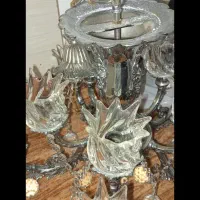 لوستر۵شاخه  برنز نقره ای