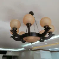 لوستر چوبی طرح رومی|لوستر و چراغ آویز|اصفهان, کوی ولی عصر|دیوار