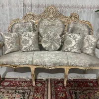 مبل ۹ نفره همراه جلومبلی و دو عدد عسلی|مبلمان خانگی و میز عسلی|خرمآباد, |دیوار