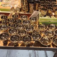 پارچ لیوان آجیل خوری طلایی