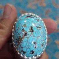 انگشتر فیروزه نیشابور غول پیکر مخراجکاری