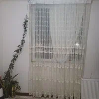 پرده حریر طرح دار