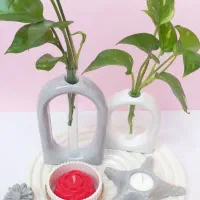 سنگ مصنوعی، دکوری، گلدون، گلجا، دکوری سفید طوسی